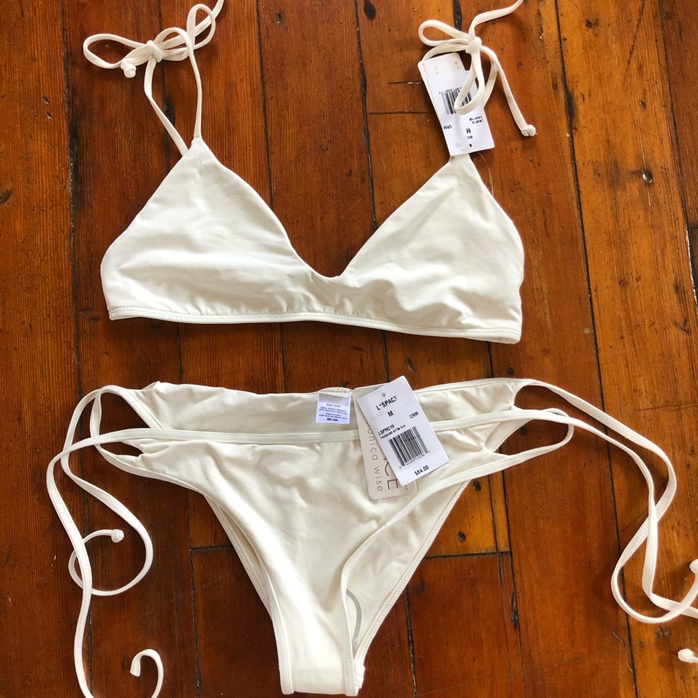 NWT L*SPACE SET DAISY TOP PARADISE BOTTOMS - IVORY